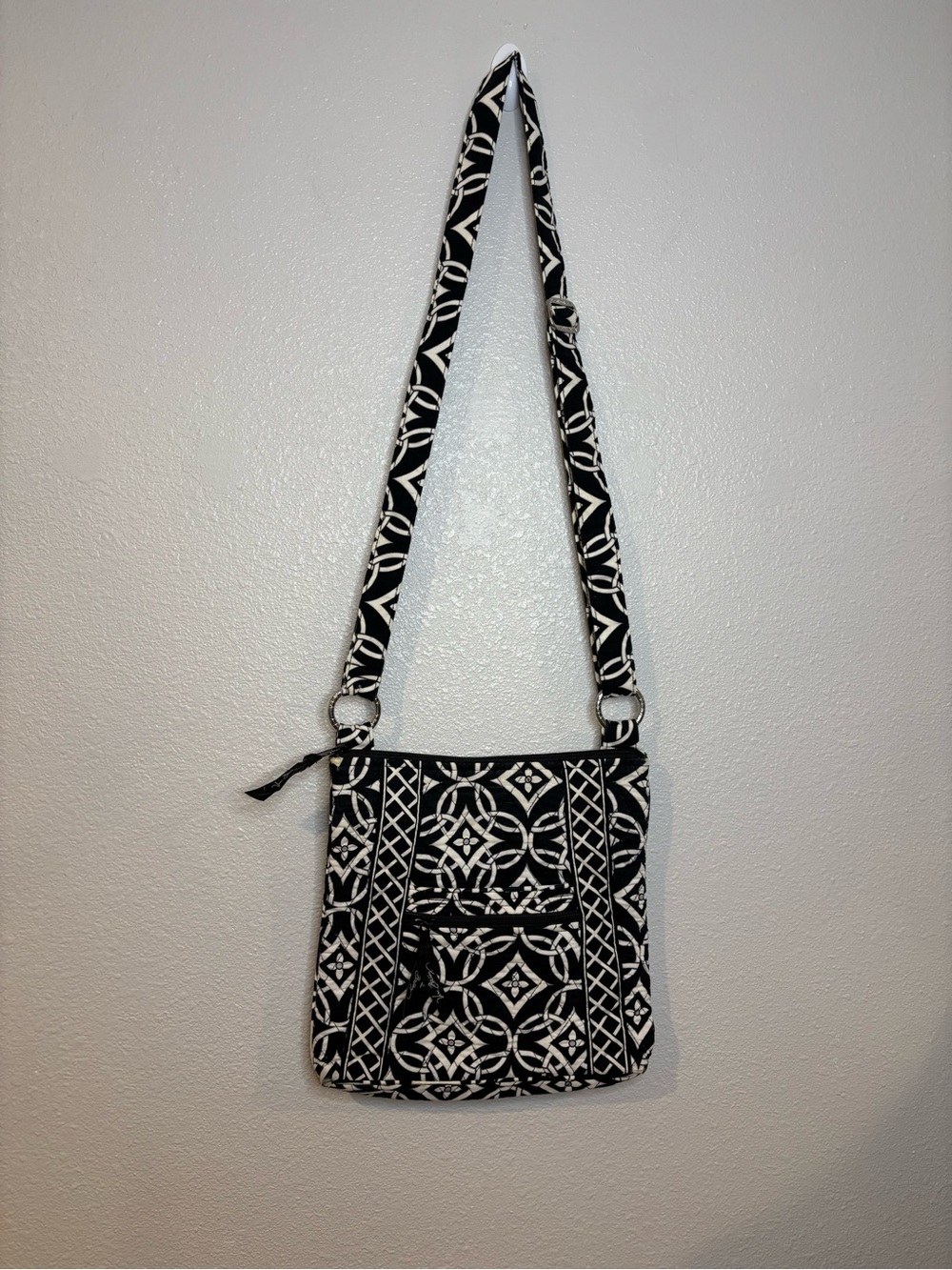 Vera Bradley Black and White Concerto Patterned Crossbody Bag